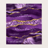 Paarse gouden haar schoonheid visitekaartje templa (Buitenkant ongevouwen)