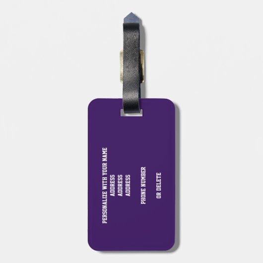 paarse gouden jongens volleybalreisteam bagagelabel (Achterkant verticaal)