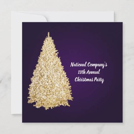 Paarse gouden kerstboomschilderster kaart (Achterkant)