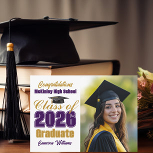 Paarse Gouden Klas van 2026 Foto Afstuderen Aankondiging