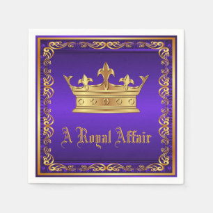 Paarse Gouden Koninklijke Kroon Royal Feest Event Servet