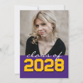 Paarse gouden krijtbord Filmstrip Afstuderen Kaart (Achterkant)