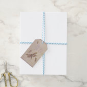 Paarse & gouden libellen Dragonfly Party Favor Cadeaulabel (Met Touw)