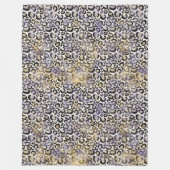 Paarse gouden luipaard print fleece deken (Voorkant)