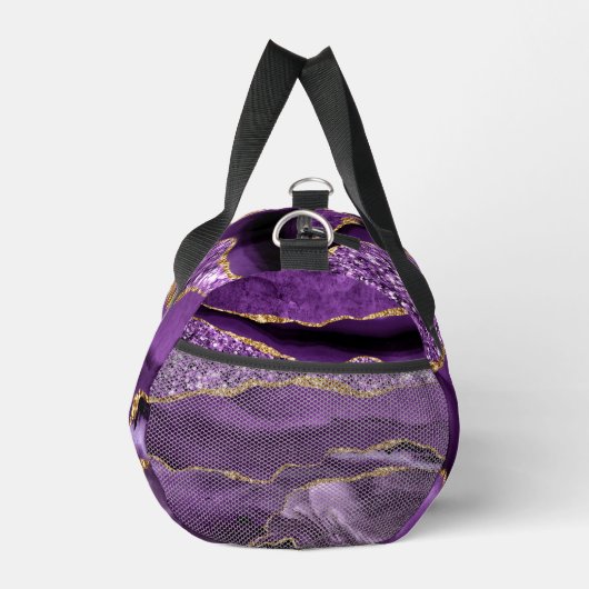 Paarse Gouden Marmeren Aangepaste Jouw naam Plunjezak (Rechts)