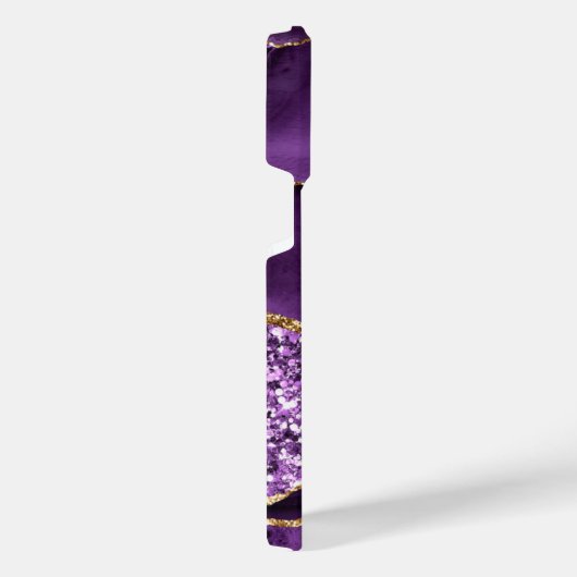 Paarse gouden marmeren iPhone-hoes met aangepaste iPhone Hoesje (Rechterkant)