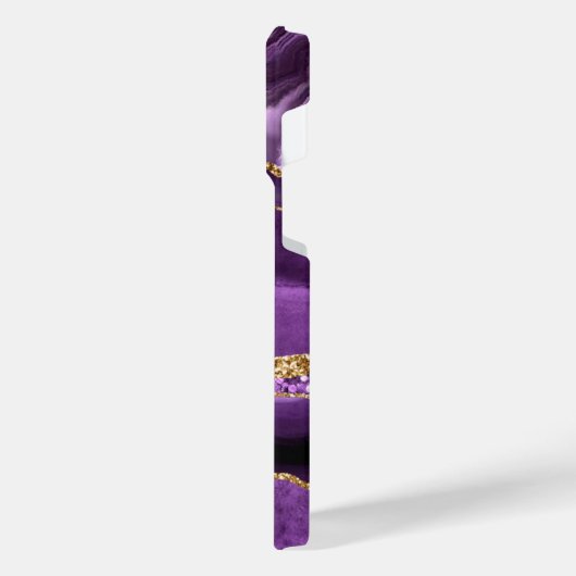 Paarse gouden marmeren iPhone-hoes met aangepaste iPhone Hoesje (Linkerkant)
