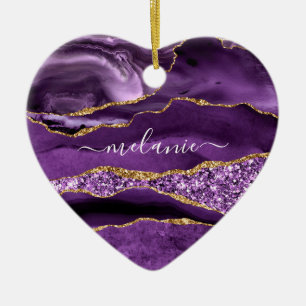 Paarse gouden marmeren Ornament met aangepaste naa