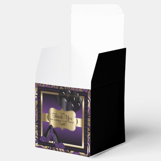 Paarse & Gouden Metallic - 00e Verjaardag | DIY-te Bedankdoosjes (Geopend)