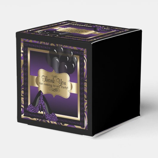 Paarse & Gouden Metallic - Verjaardag | DIY-tekst Bedankdoosjes (Achterkant)