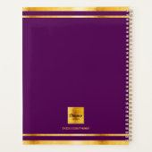Paarse gouden naam minimalist 2026 planner (Achterkant)