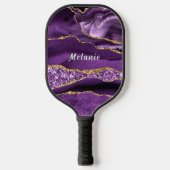 Paarse gouden pickleball paddle met aangepaste naa (Voorkant)