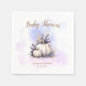 Paarse gouden pompoen herfst Baby shower Servet (Voorkant)