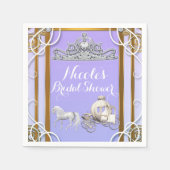 Paarse gouden prinses kroonkoets lief 16 feest servet (Voorkant)