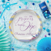 Paarse gouden prinses verjaardag papieren bordje (Feest)