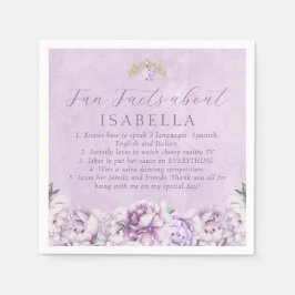Paarse Gouden Quinceañera Party Leuke Feiten Serve Servet