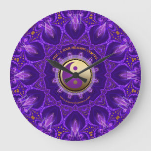Paarse Gouden Roze Energie Healing Mandala Grote Klok