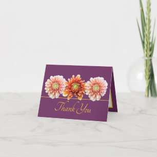 Paarse gouden Sinaasappel Dahlia chique boeket dan Kaart