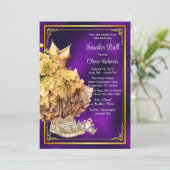 Paarse gouden sneakerbal kaart (Staand voorkant)