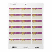 Paarse gouden sneeuwvlok bruiloft blanco Adresetik Etiket (Full Sheet)