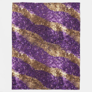 Paarse Gouden Sparkle Glitter Girly Fleece Deken