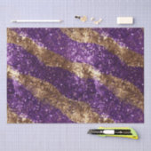 Paarse Gouden Sparkle Glitter Verjaardag Tissuepapier (Craft)