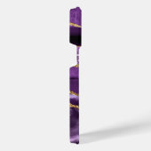 Paarse Gouden Sparkle Marmeren Jouw naam iPhone Ca iPhone Hoesje (Rechterkant)