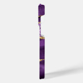 Paarse Gouden Sparkle Marmeren Jouw naam iPhone Ca iPhone Hoesje (Linkerkant)