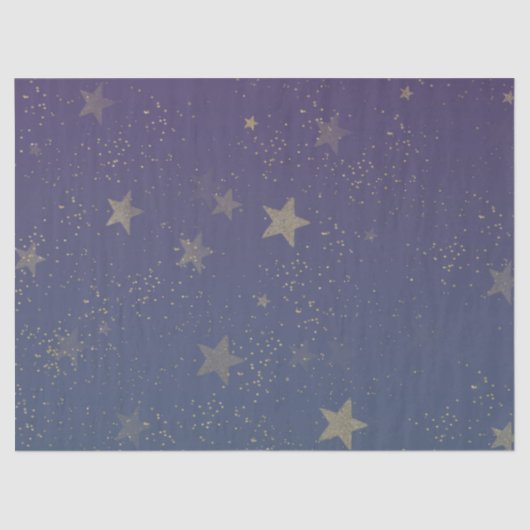 Paarse gouden sterren Confetti Tissuepapier (Voorkant)