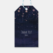 Paarse & gouden sterrenhemel hemelse feestgunst cadeaulabel (Achterkant)