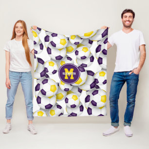 paarse gouden team kleuren voetbalkamer decor fleece deken