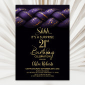 Paarse gouden vlecht Surprise 21ste verjaardagsfee Kaart
