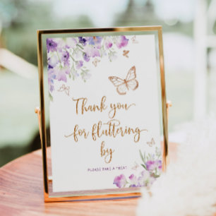 Paarse gouden vlinder Hartelijk dank voor uw vlott Poster