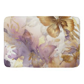 Paarse & gouden vlinder Waterverf vlinders Badmat (Voorkant)