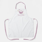 Paarse gouden vlinders aangepaste monogram mam cad schort (Voorkant)