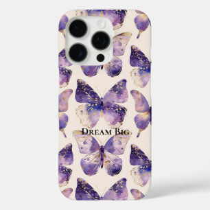 Paarse gouden vlinders iPhone 16 pro hoesje