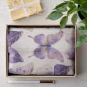 Paarse gouden vlinders verjaardag tissuepapier (Geschenk)