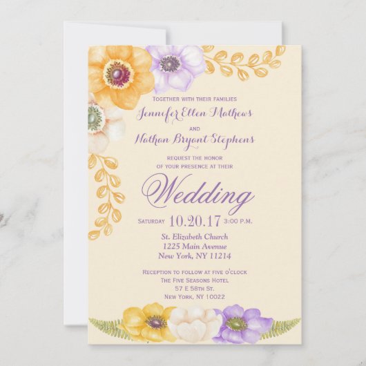 Paarse gouden Waterverf Kaart (Voorkant)