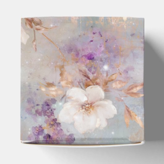 Paarse gouden witte bloemen bedankdoosjes (Bovenkant)