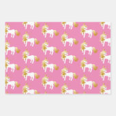 Paarse gouden witte eenhoorn verjaardag inpakpapier vel (Voorkant 3)