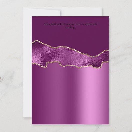 Paarse gouden zeepaardshimmer schelp koraal oceaan kaart (Achterkant)