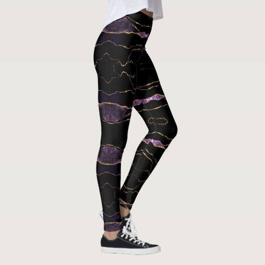 Paarse gouden zwarte Leggings (Rechts)