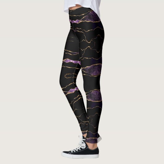 Paarse gouden zwarte Leggings (Links)