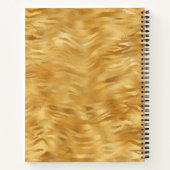 Paarse gouden zwarte tijgerstreeppatroon monogram notitieboek (Achterkant)