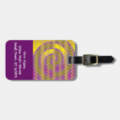 Paarse gouden zwenkgolven Chevron Pattern Bagagelabel (Voorkant horizontaal)