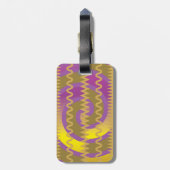 Paarse gouden zwenkgolven Chevron Pattern Bagagelabel (Achterkant verticaal)