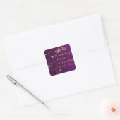 Paarse goudflora met Butterflies Sticker (Envelop)