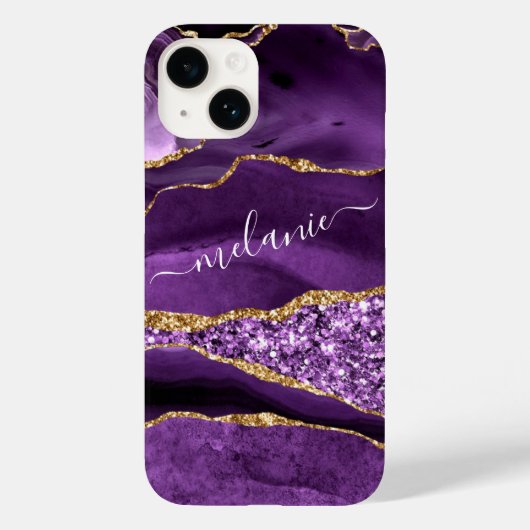 Paarse goudglitter - goudglitter - Jouw naam Case-Mate iPhone Case (Achterkant)