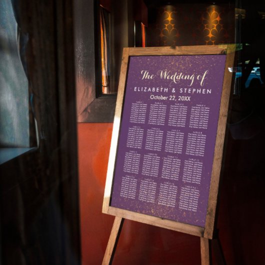 Paarse goudglitter - kaart voor de sluiting van ee poster