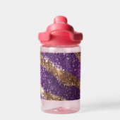 Paarse goudglitter waterfles (Achterkant)